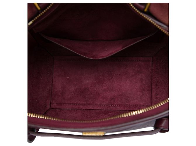 Belt Bag Céline Bolso cinturón Celine de piel de ternera micrograneada roja Burdeos - vista 4