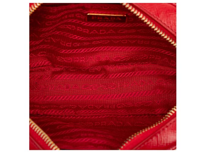 Borsa Camera Prada Red Saffiano Vernice con Fiocco Rosso - vista 4