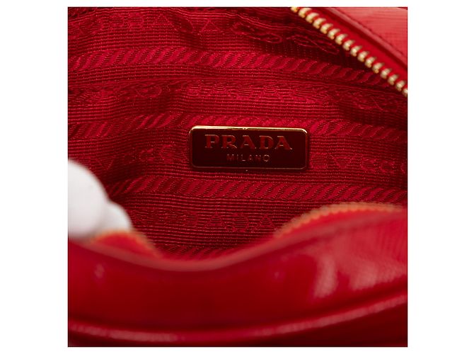 Borsa Camera Prada Red Saffiano Vernice con Fiocco Rosso - vista 5
