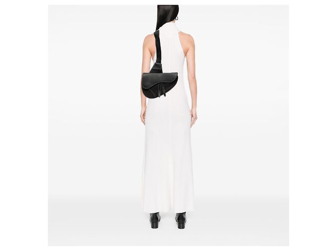 Borsa a tracolla Saddle Dior in vitello grana naturale nero - vista 6