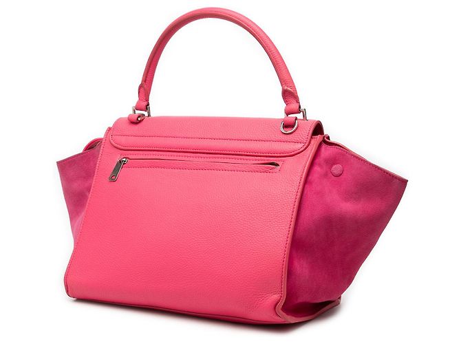 Céline Borsa Trapeze Celine Medium in vitello e camoscio rosa - vista 2
