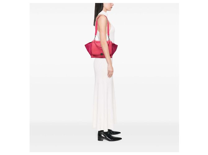 Céline Borsa Trapeze Celine Medium in vitello e camoscio rosa - vista 6