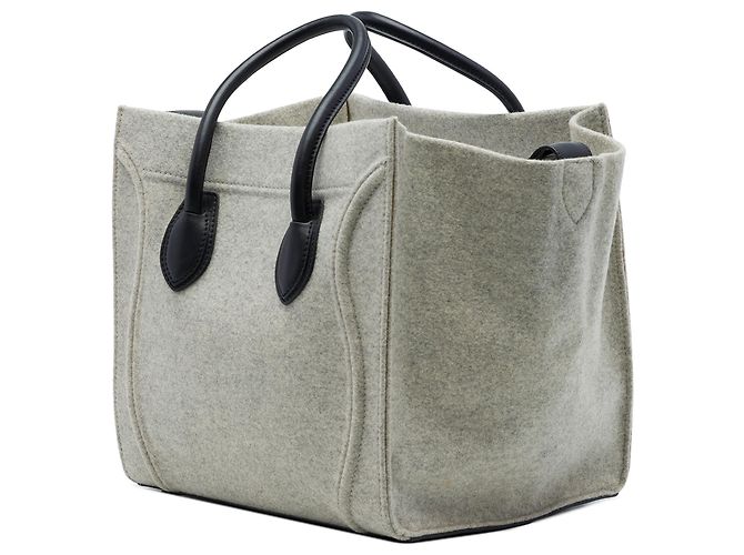 Céline Celine Gray Medium Felt Phantom Luggage Tote Castaño Gris - vista 2