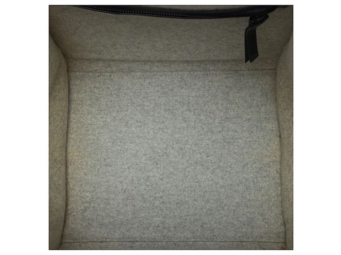 Céline Celine Gray Medium Felt Phantom Luggage Tote Castaño Gris - vista 4