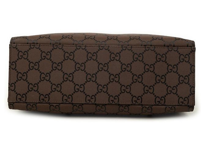 Bamboo Borsa a mano Gucci in nylon GG marrone con bambù Marrone scuro - vista 3
