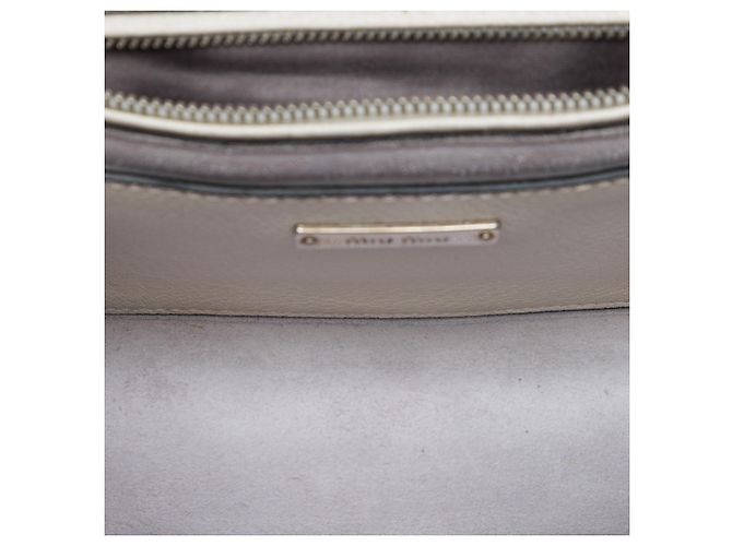 Borsa a tracolla Miu Miu in pelle di capra bianca Madras e vitello morbido con cristalli Bianco Crudo - vista 4