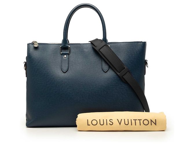 Louis Vuitton Blue Taiga Anton Soft Briefcase Blu navy - vista 8