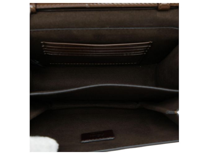 Borsa a tracolla Fendi Karligraphy in vernice marrone Marrone scuro - vista 4