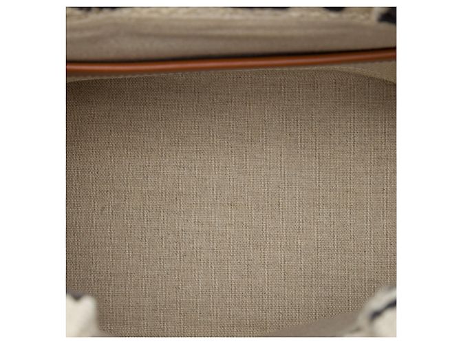 Céline Celine Beige Small Canvas Cabas Thais Satchel - vista 4