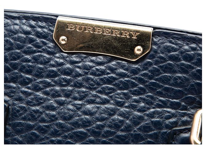 Borsa Satchel Clifton Burberry in pelle grana blu Medium Blu navy - vista 5