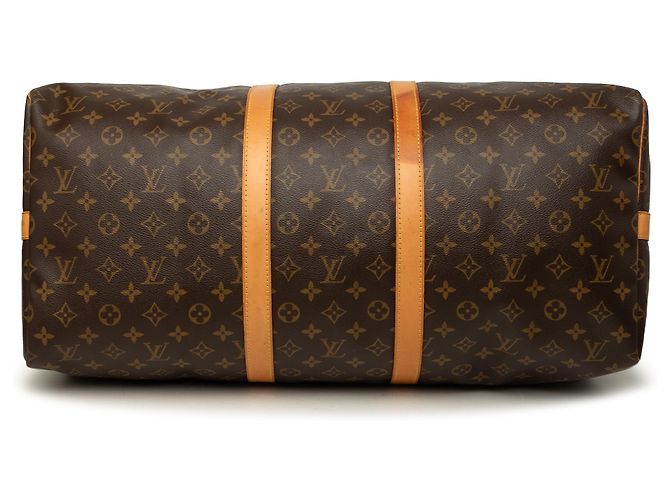 Louis Vuitton Brown Monogram Keepall Bandouliere 55 Marrone - vista 3