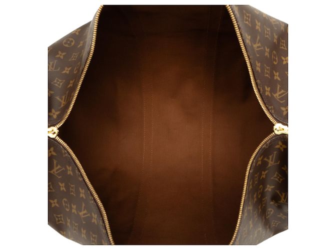 Louis Vuitton Brown Monogram Keepall Bandouliere 55 Marrone - vista 4