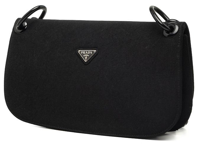 Borsa a tracolla Prada Black Tessuto Swing Chain Nero - vista 2
