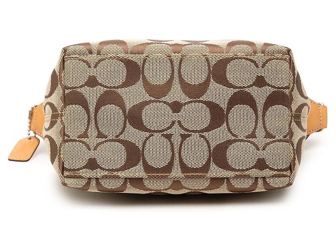 Borsa Coach Beige Canvas Signature Sufflette - vista 3