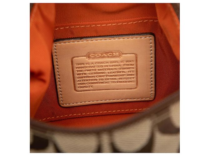 Borsa Coach Beige Canvas Signature Sufflette - vista 5
