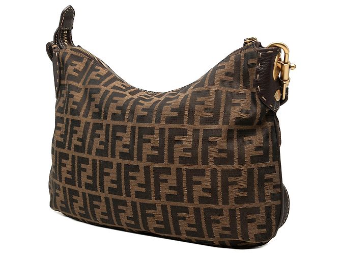 Borsa a tracolla Fendi Brown Zucca Canvas Marrone - vista 2