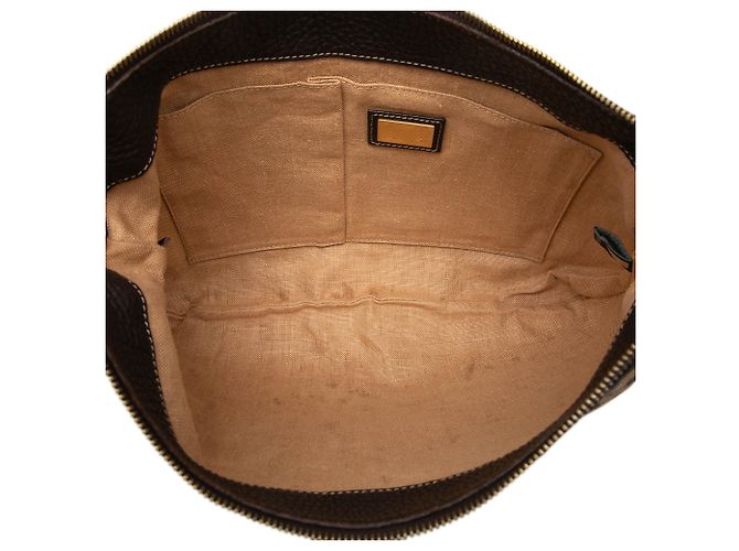 Borsa a tracolla Fendi Brown Zucca Canvas Marrone - vista 4