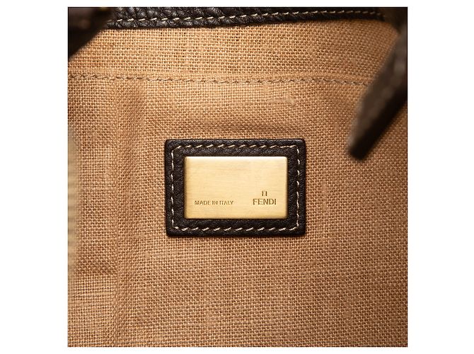 Borsa a tracolla Fendi Brown Zucca Canvas Marrone - vista 5