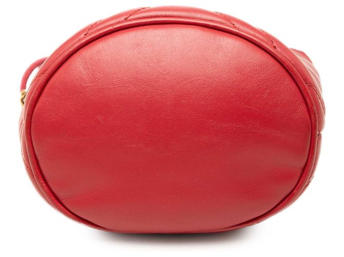 Borsa a secchiello Gucci Small GG Marmont in pelle di vitello matelassé rossa Rosso - vista 3
