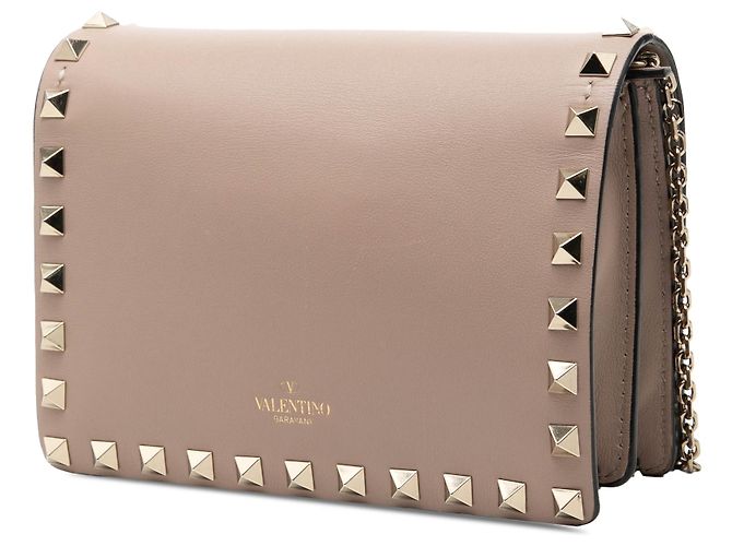 Pouch a catena Rockstud in pelle rosa Valentino - vista 2
