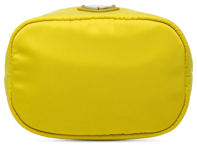Pouch con coulisse Prada in Tessuto giallo - vista 3