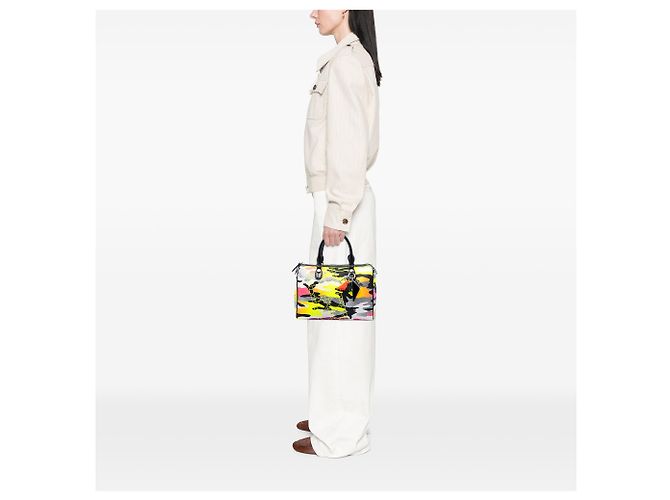 Dior Yellow Anselm Reyle Canvas Camouflage Boston Bag Gelb - Ansicht 6