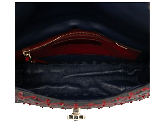 Borsa Valentino Blue Medium Nappa Rockstud Spike Blu navy - vista 4