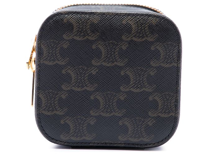 Céline Celine Mini Triomphe Vanity Case in tela rivestita marrone Marrone scuro - vista 3