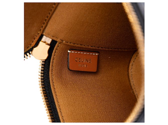 Céline Celine Mini Triomphe Vanity Case in tela rivestita marrone Marrone scuro - vista 5