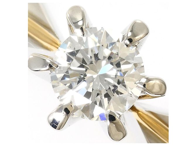 Autre Marque Anello fede in oro giallo 18K e platino con diamante D'oro - vista 2