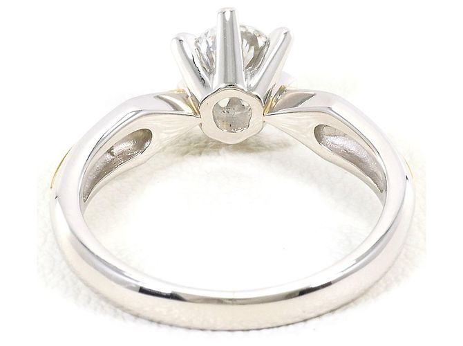 Autre Marque Anello fede in oro giallo 18K e platino con diamante D'oro - vista 3