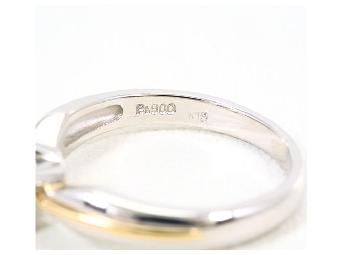 Autre Marque Anello fede in oro giallo 18K e platino con diamante D'oro - vista 4