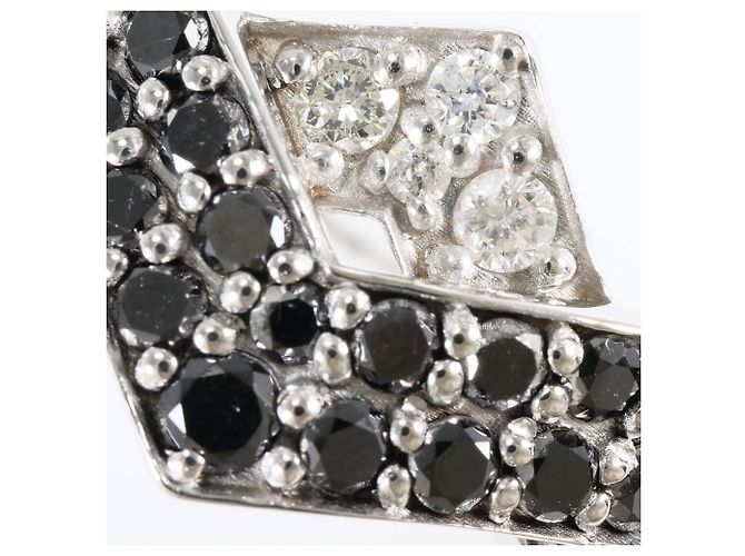 Autre Marque Ehering aus 18K Weißgold mit Diamanten Schwarz Golden - Ansicht 2