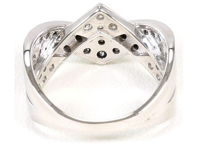 Autre Marque Ehering aus 18K Weißgold mit Diamanten Schwarz Golden - Ansicht 4