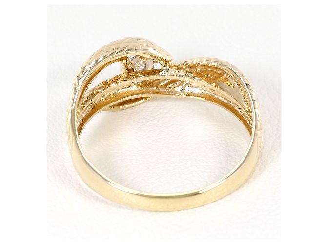 Autre Marque Ehering aus 10K Gold mit Diamanten Golden - Ansicht 4