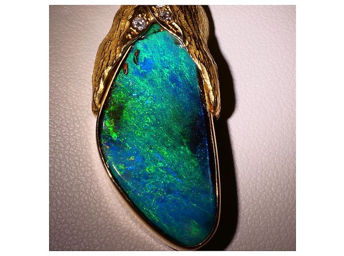 Autre Marque Collana in oro giallo 18K con diamante e opale D'oro - vista 2