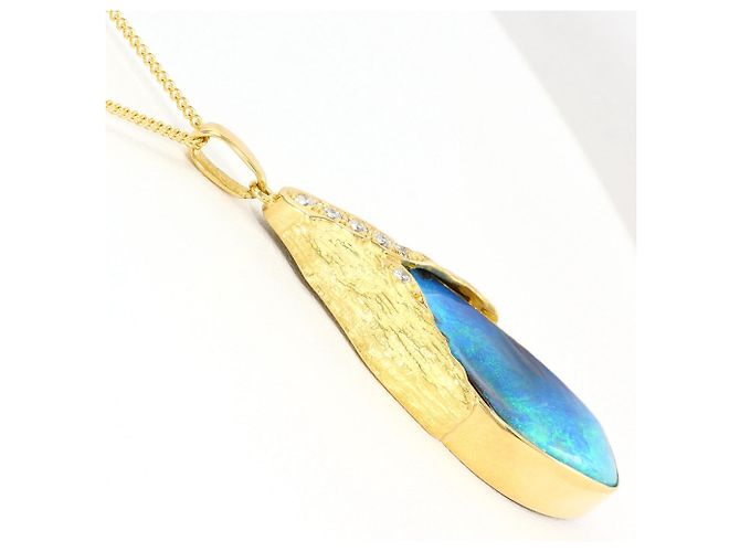 Autre Marque Collana in oro giallo 18K con diamante e opale D'oro - vista 3