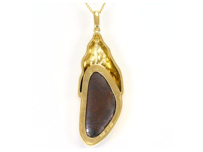 Autre Marque Collana in oro giallo 18K con diamante e opale D'oro - vista 4