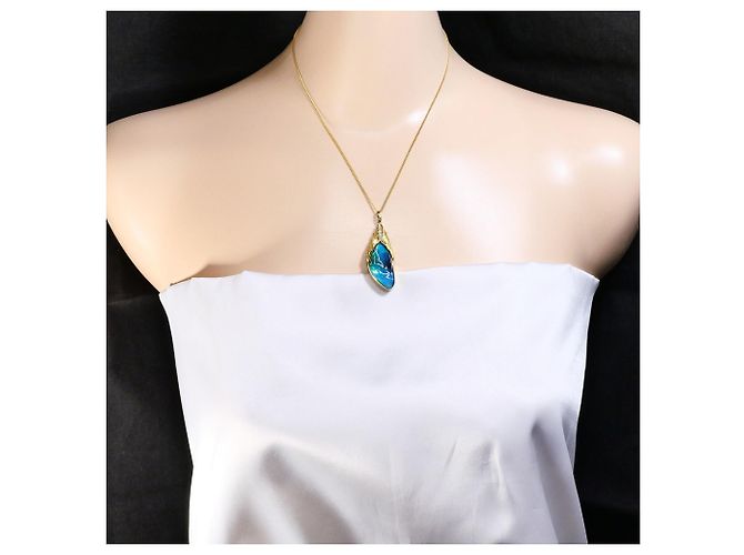 Autre Marque Collana in oro giallo 18K con diamante e opale D'oro - vista 7