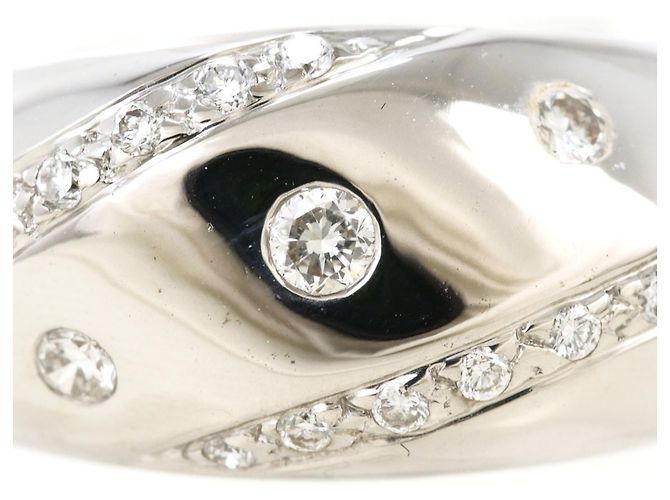 Autre Marque Ehering aus 18K Weißgold mit Diamanten Golden - Ansicht 2