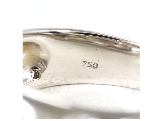 Autre Marque Ehering aus 18K Weißgold mit Diamanten Golden - Ansicht 5