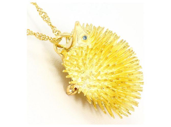 Autre Marque Colar em ouro amarelo 18K com diamante azul tratado Dourado - vista 2