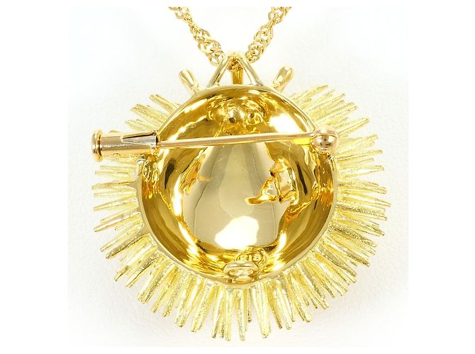 Autre Marque Colar em ouro amarelo 18K com diamante azul tratado Dourado - vista 3