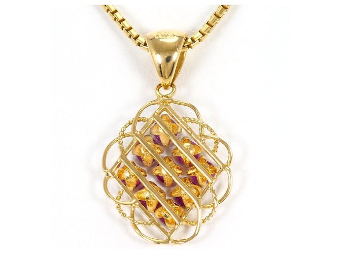 Autre Marque Collana in oro giallo 18K con rubino D'oro - vista 3