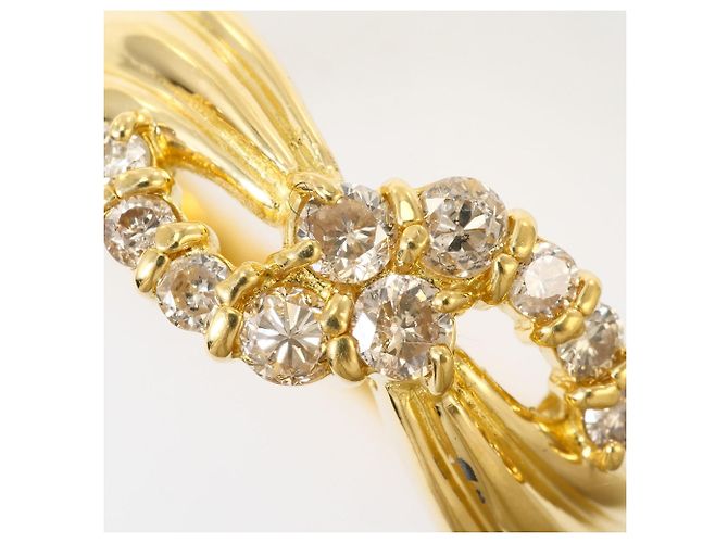 Autre Marque Anello a fascia in oro giallo 18K con diamante D'oro - vista 2