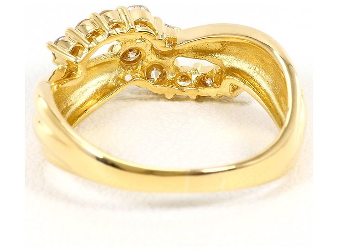 Autre Marque Anello a fascia in oro giallo 18K con diamante D'oro - vista 4