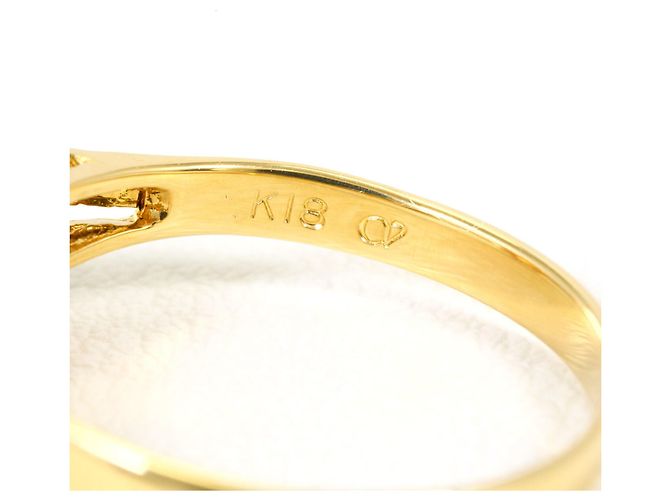 Autre Marque Anello a fascia in oro giallo 18K con diamante e zaffiro D'oro - vista 4