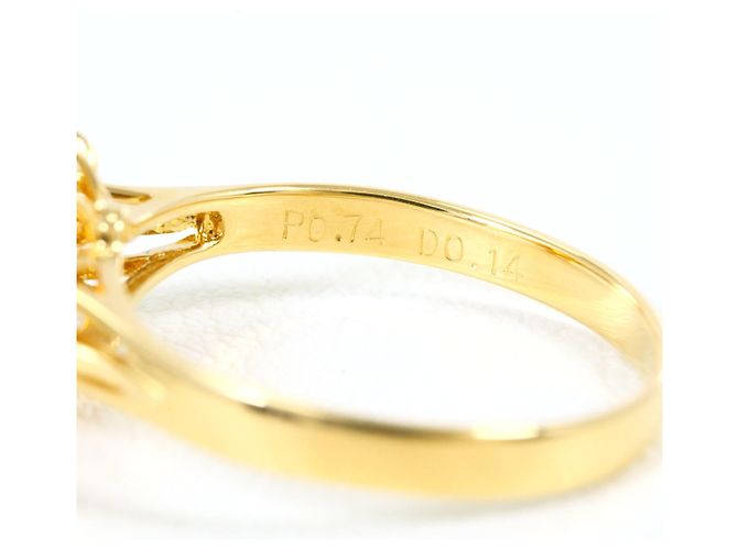 Autre Marque Anello a fascia in oro giallo 18K con diamante e zaffiro D'oro - vista 5