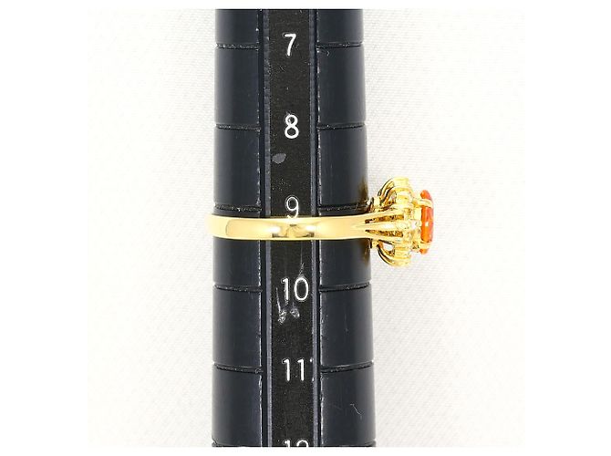 Autre Marque Anello a fascia in oro giallo 18K con diamante e zaffiro D'oro - vista 7
