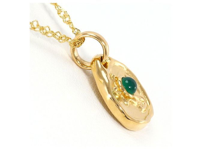 Autre Marque Collana in oro giallo 18K con scheda in calcedonio D'oro - vista 2